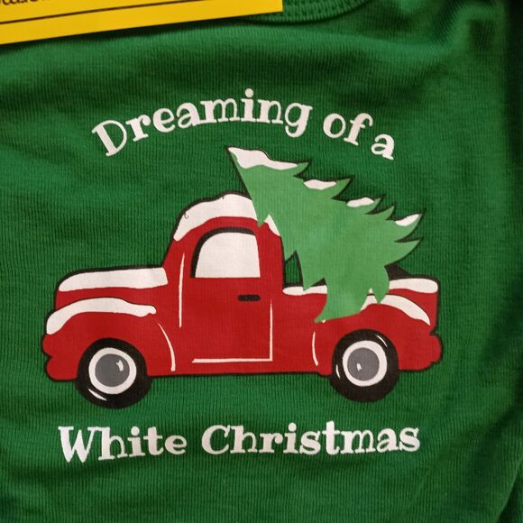 Sleepytime Infant Pajama Set 6 Months Green Dreaming of a White Christmas NEW - Picture 6 of 8